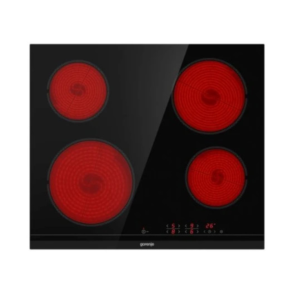 Варильна поверхня Gorenje електрична, 60см, сенсорне упр., чорний