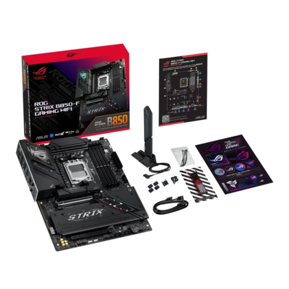 Материнcька плата ASUS ROG STRIX B850-F GAMING WIFI sAM5 B850 4xDDR5 M.2 HDMI DP USB Wi-Fi BT ATX