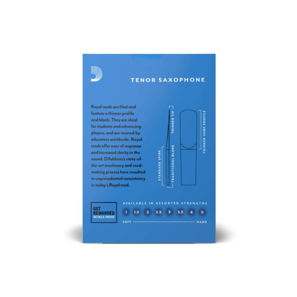 Тростина для саксофона D'Addario Royal - Tenor Sax #2.0 - 3-Pack (RKB0320)