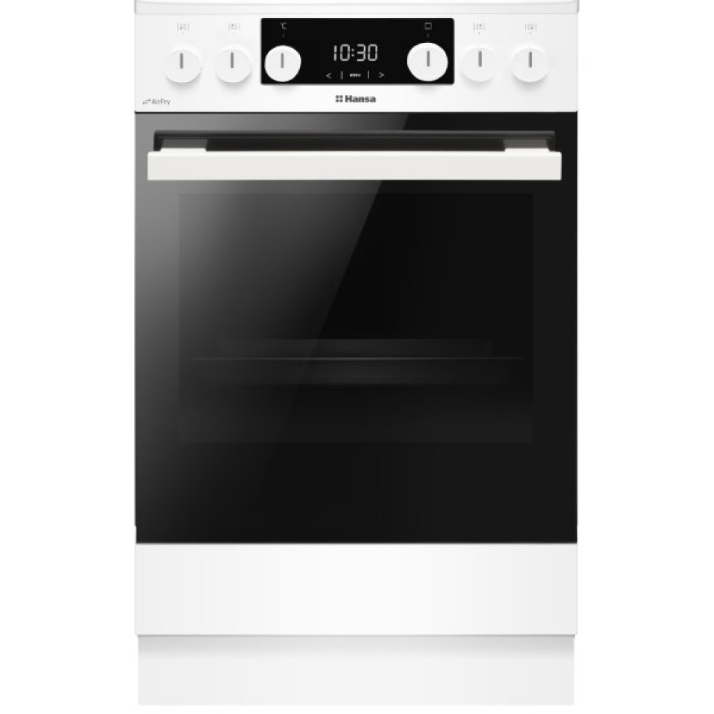 Плита Hansa комбінована, 65л, 50x60см, дисплей, конвекція, чавун, білий