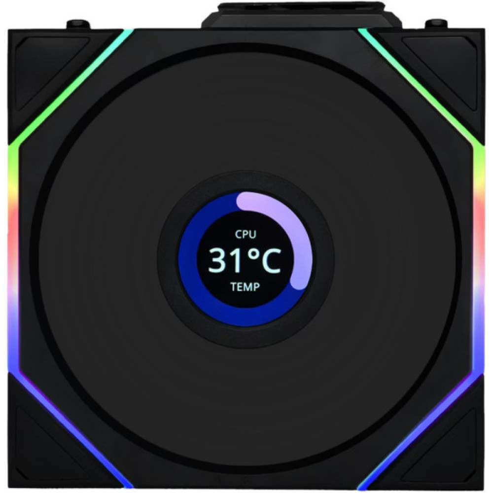 Кулер до корпусу Lian Li UNI Fan TL WIRELESS LCD 120-3, Black (G99.12TLLCD1W3B.00)