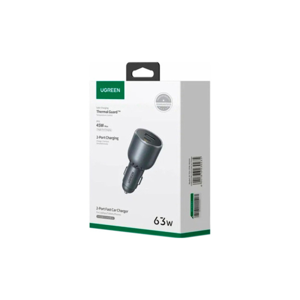 Зарядний пристрій Ugreen 2xUSB 63W (USB-C+USB-A) QC3.0 (EC701) (35023)