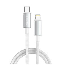 Дата кабель USB-C to Lightning 2.0m PD30W zinc alloy braided white ColorWay (CW-CBPDCL099-WT)