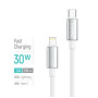 Дата кабель USB-C to Lightning 2.0m PD30W zinc alloy braided white ColorWay (CW-CBPDCL099-WT)