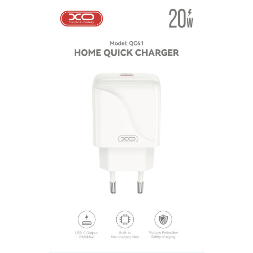Зарядний пристрій XO USB-C PD20W (XO-QC41)