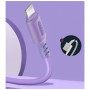 Дата кабель USB 2.0 AM to Lightning 1.0m soft silicone violet ColorWay (CW-CBUL044-PU)