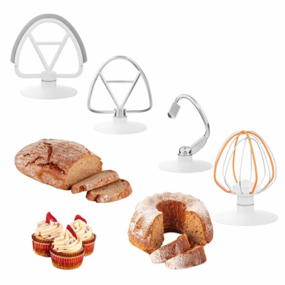 Кухонна машина Sencor 1200Вт, чаша-метал, корпус-пластик, насадок-19, коричнево-білий