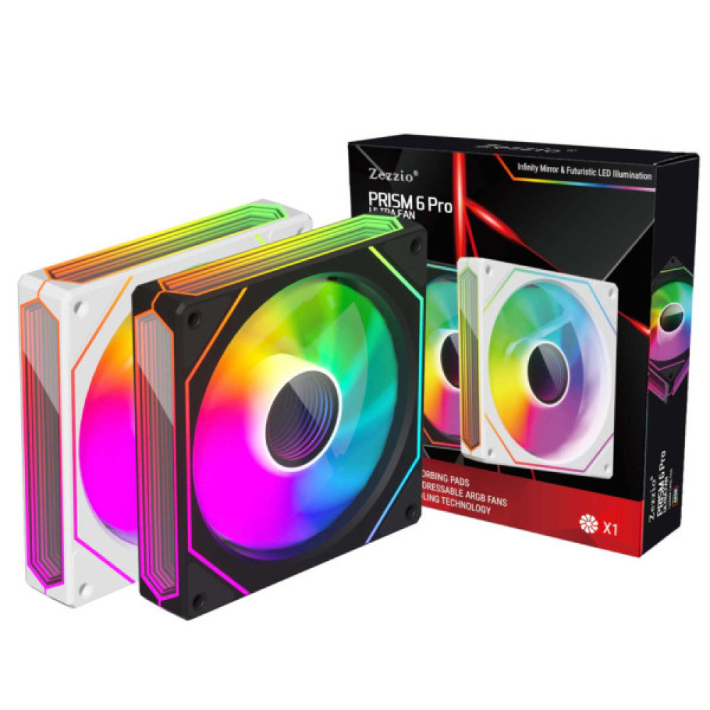 Кулер до корпусу Zezzio PRISM 6 Pro ARGB Black Reverse