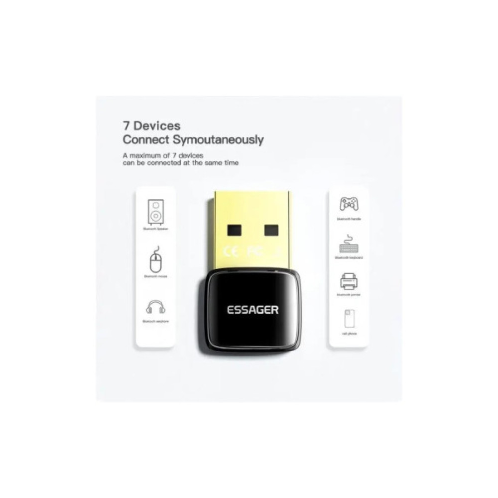 Bluetooth-адаптер Essager Starlord USB Bluetooth 5.0 Adapter Black (EBT50-XJ01-Z)