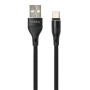 Дата кабель USB 2.0 AM to USB-C 1.0m cylindric nylon back Vinga (VCPDCTCCANB1BK)