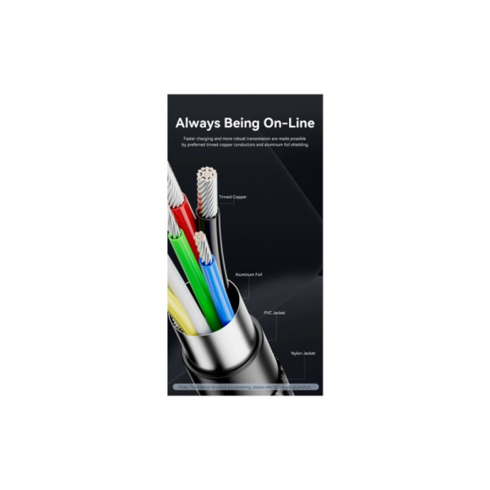 Дата кабель USB-C to USB-C 1.5m 240W aluminum black Vention (TREBG)