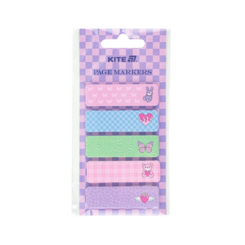 Стікер-закладка Kite паперова з малюнком , 100 шт, 5х15х50 мм, прямокутна (K25-480-2)