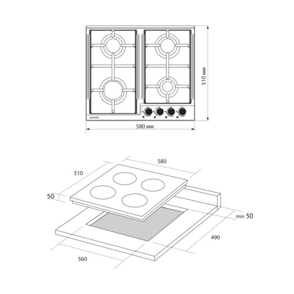 Варочна поверхня Pyramida PFE 604 BL H
