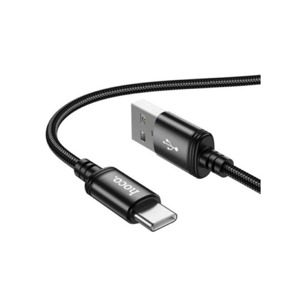 Дата кабель USB 2.0 AM to USB-C 3.0m X91 Radiance black HOCO (6931474788726)