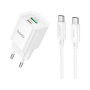 Зарядний пристрій HOCO C147A Charm 1xUSB-C PD20W + 1xUSB QC3.0 + cable USB-C to USB-C White (6942007630290) Зарядний пристрій HOCO C147A Charm 1xUSB-C PD20W + 1xUSB QC3.0 + cable USB-C to USB-C White (6942007630290)