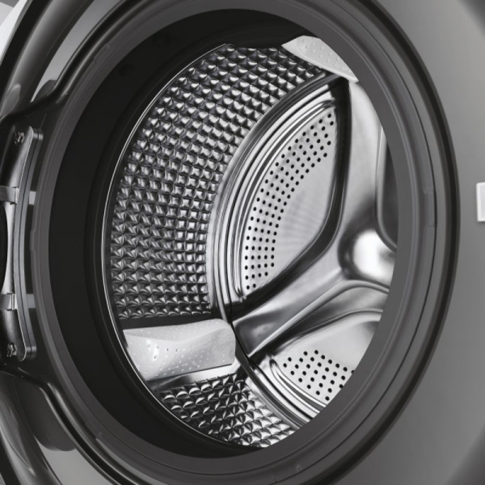 Прально-сушильна машина Haier фронтальна, 8(5)кг, 1400, A, 46см, дисплей, пара, інвертор, люк чорний, прямий привід, cріблястий