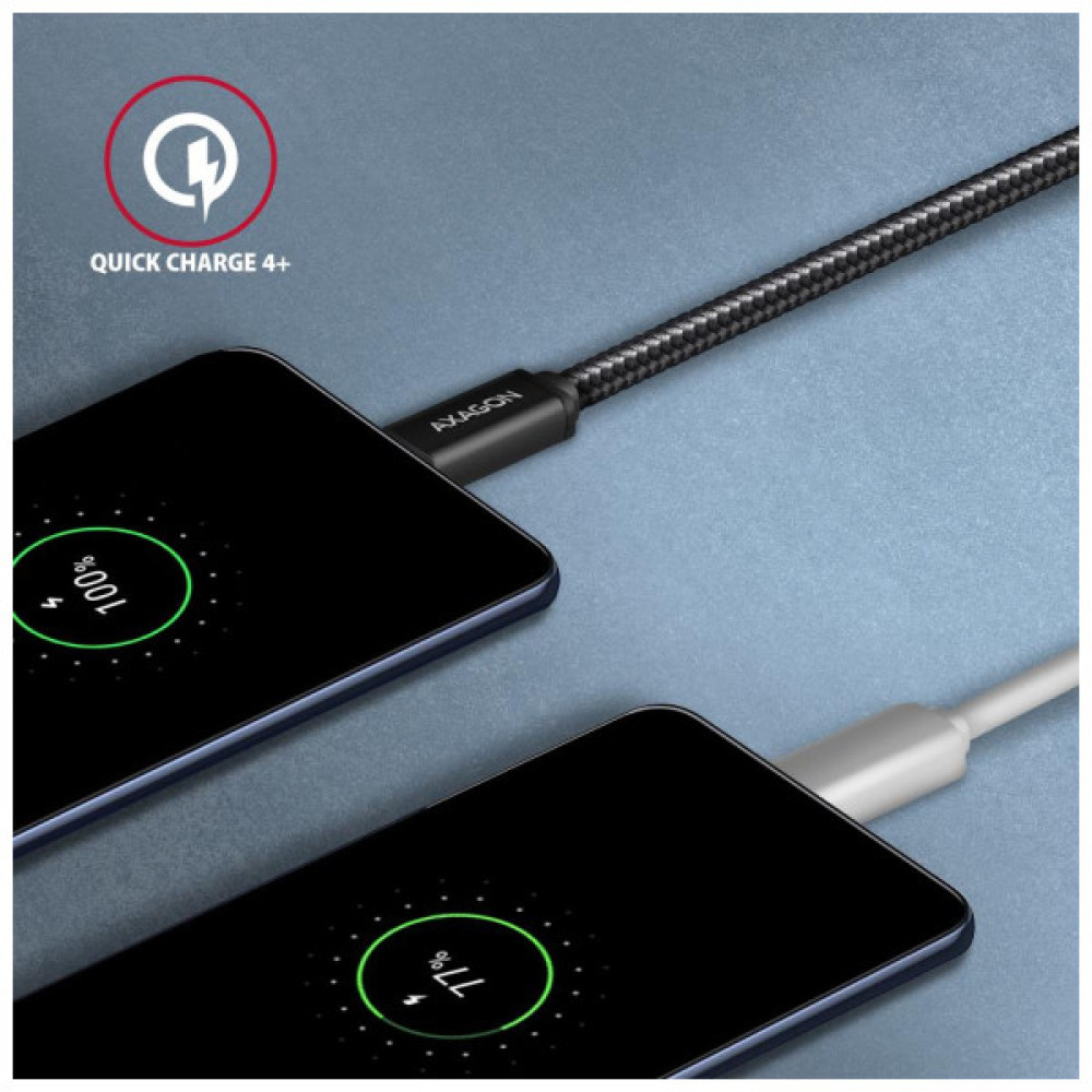 Дата кабель USB-C to USB-C 3.0m v3.2 Gen 1 PD 60W 3A black AXAGON (BUCM3-CM30AB)