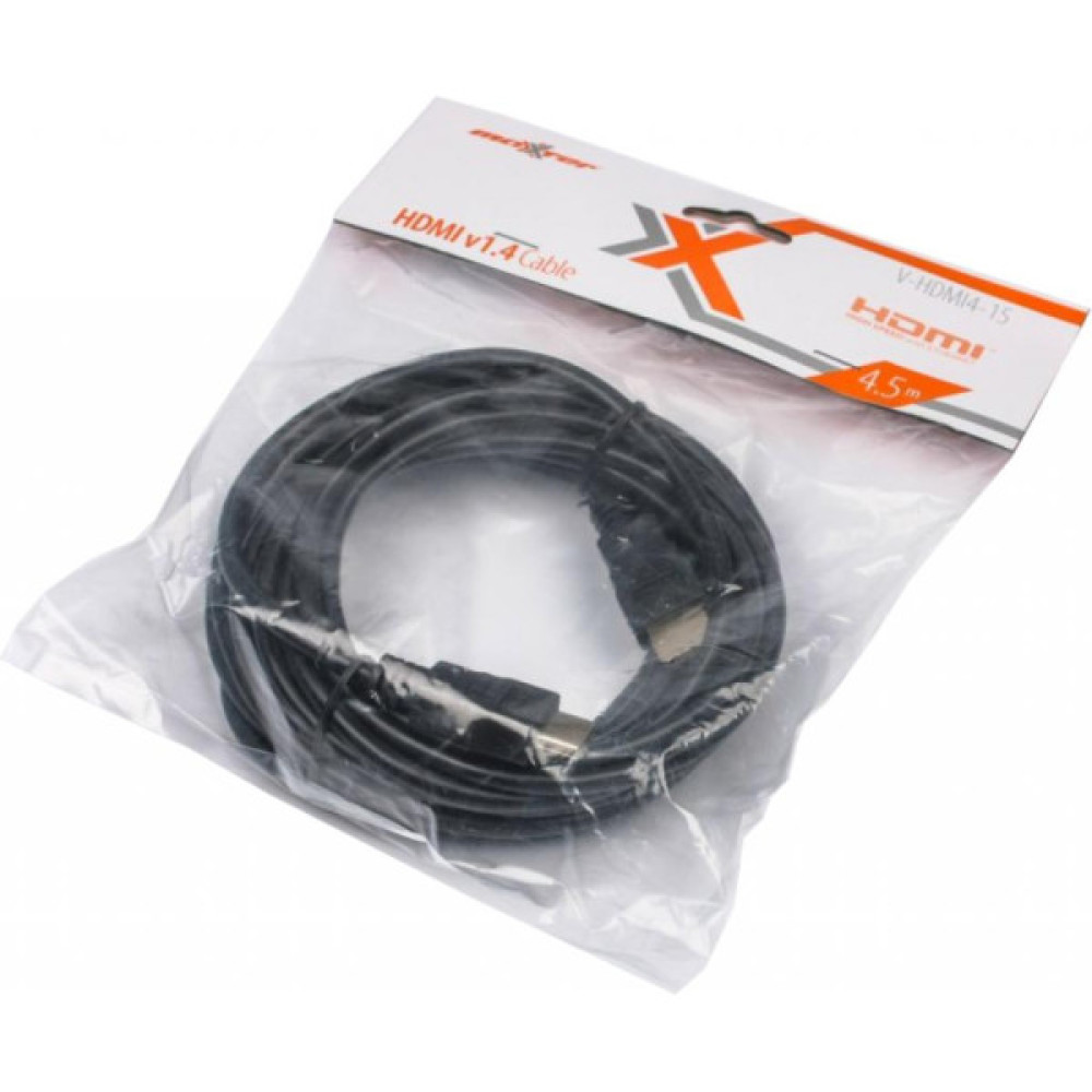 Кабель мультимедійний HDMI M to HDMI M 4.5m Maxxter (V-HDMI4-15)