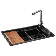 Мийка кухонна GRANADO Optimal Estella black (+ змішувач Badalona LUX inox + дозатор Redondo inox + коши (ksg0201)