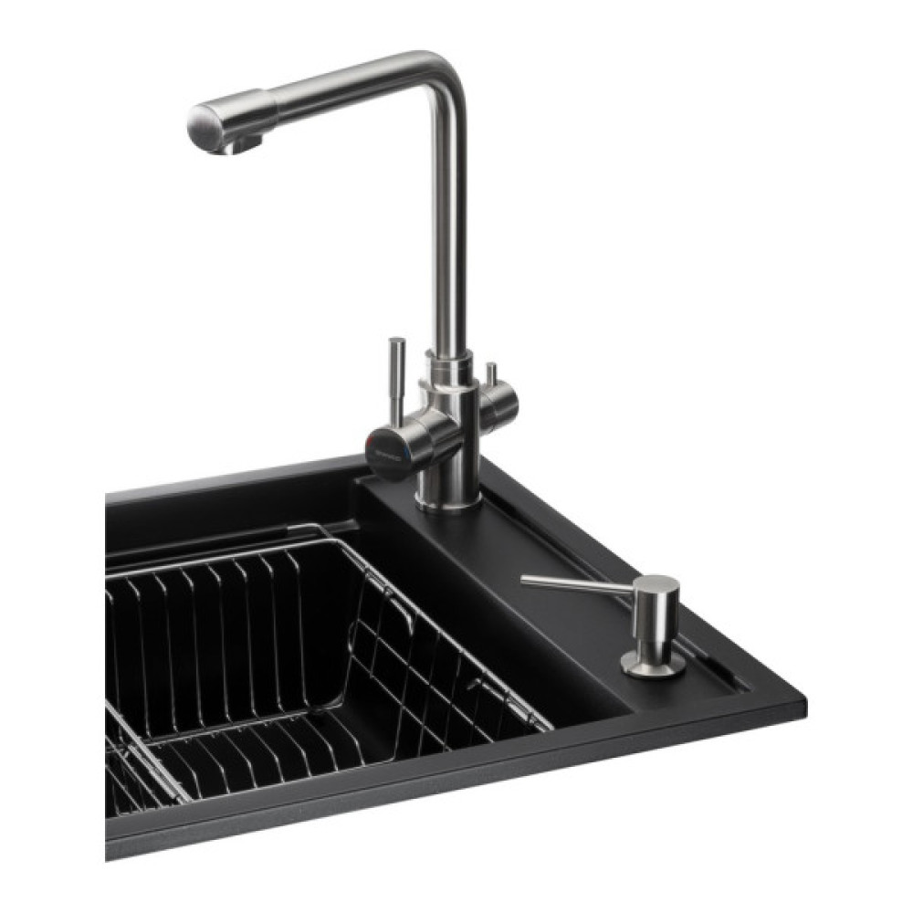 Мийка кухонна GRANADO Optimal Estella black (+ змішувач Badalona LUX inox + дозатор Redondo inox + коши (ksg0201)