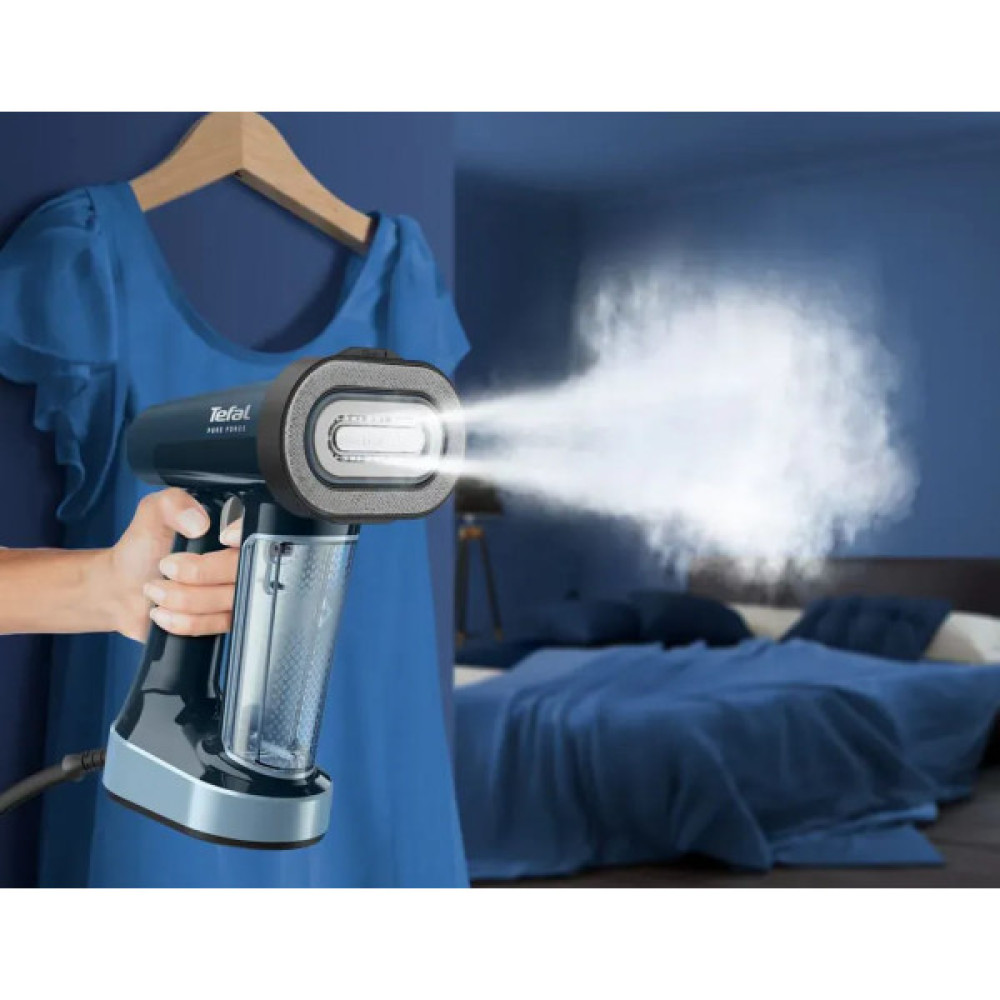 Відпарювач Tefal компактний Pure Force 3в1, 1800Вт, 180мл, постійна пара - 35гр, керам. підошва, синій