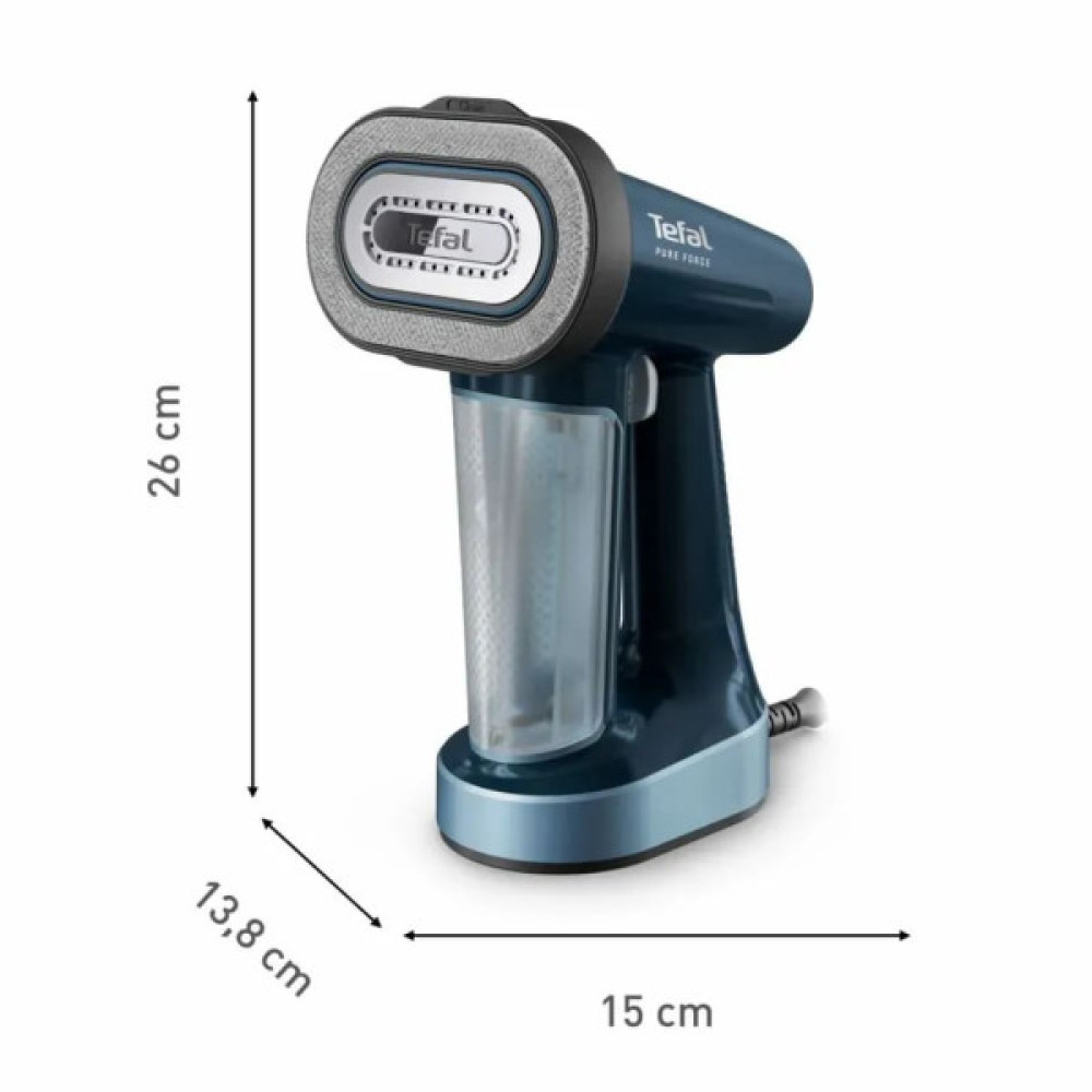 Відпарювач Tefal компактний Pure Force 3в1, 1800Вт, 180мл, постійна пара - 35гр, керам. підошва, синій