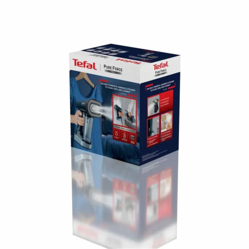 Відпарювач Tefal компактний Pure Force 3в1, 1800Вт, 180мл, постійна пара - 35гр, керам. підошва, синій