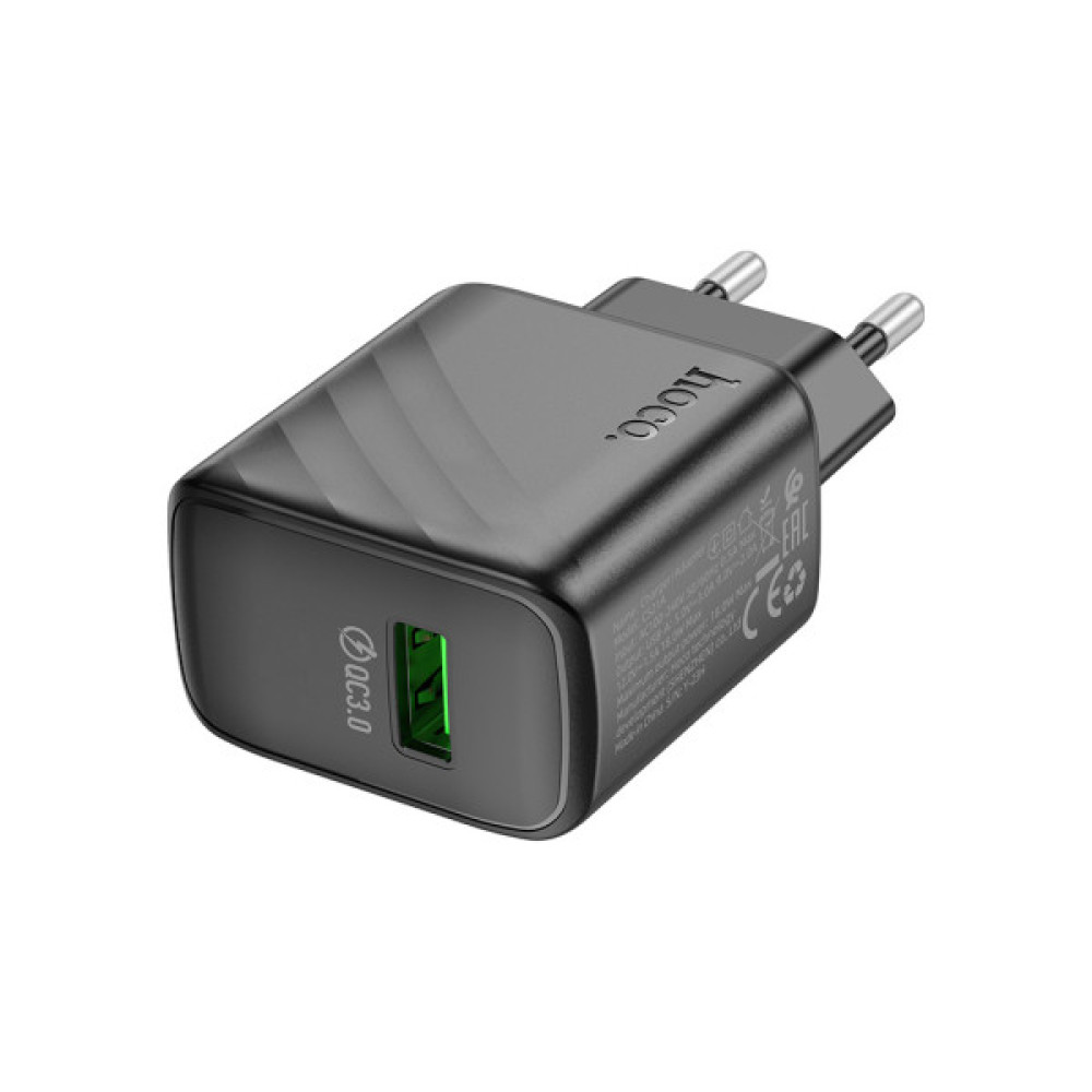 Зарядний пристрій HOCO CS21A USB 18W QC3.0 black (6942007609883)