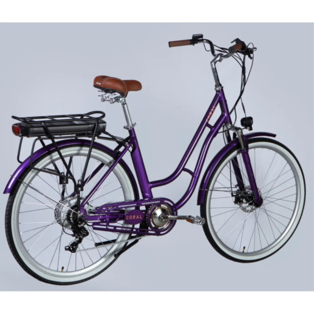 Електровелосипед Dorozhnik 28" eCORAL DD FR рама-19" 48B 17.5А*г 500Вт 2026 фіолетово-синій (ELB-D-28-120)