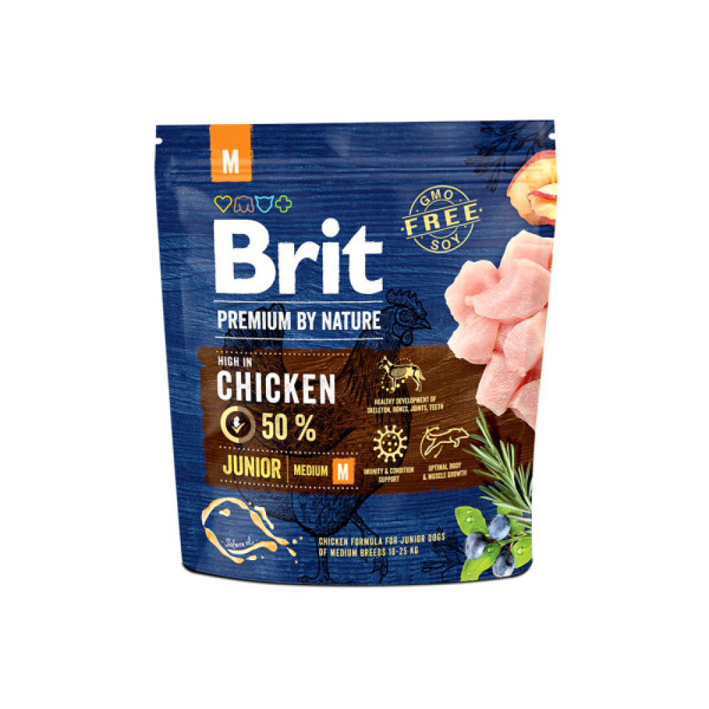 Сухий корм для собак Brit Premium Dog Junior M 1 кг (8595602526314)