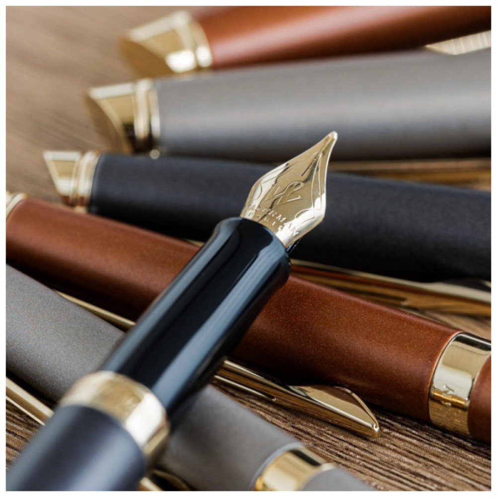 Ручка пір'яна Waterman HEMISPHERE Metallic Lava Black GT  FP F (12 090)