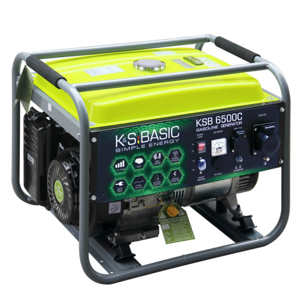 Генератор бензиновий Konner&Sohnen Basic KSB 6500C, 230В, 5.5кВт, ручний стартер, 66.6кг
