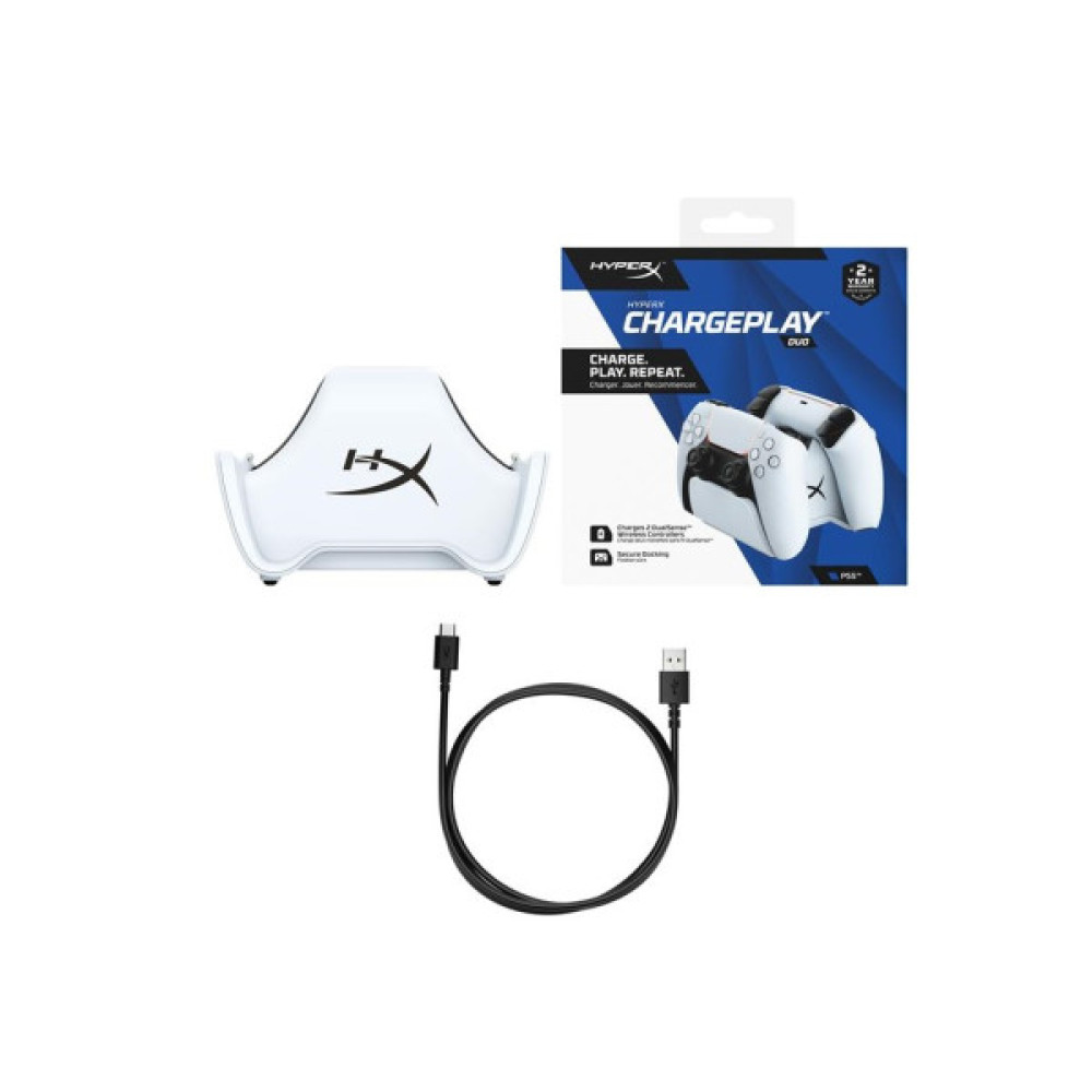 Зарядний пристрій HyperX ChargePlay Duo для PS5 DualSense White (51P68AA)