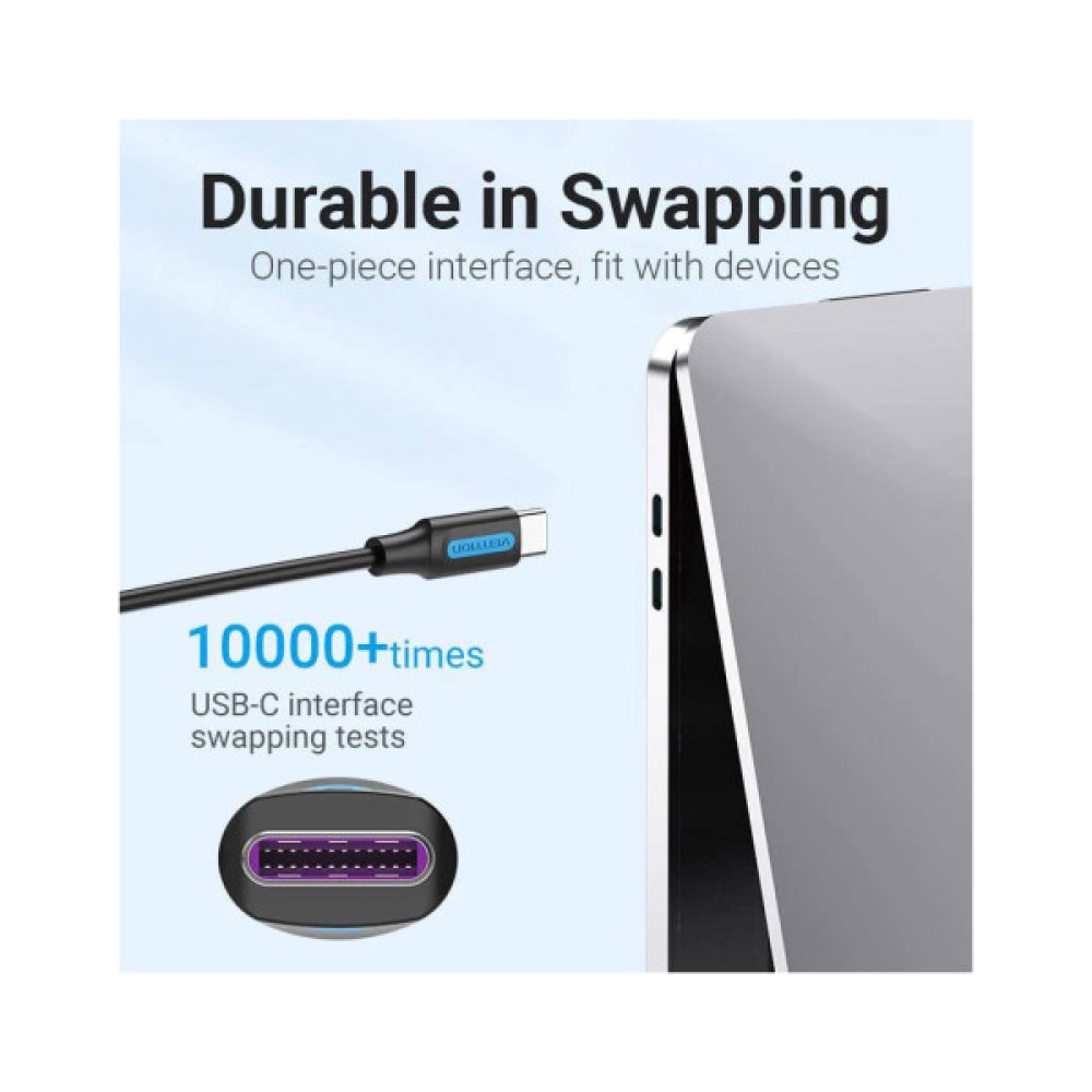 Дата кабель USB-C to USB-C 1.0m 2.0 100W VENTION (COTBF)