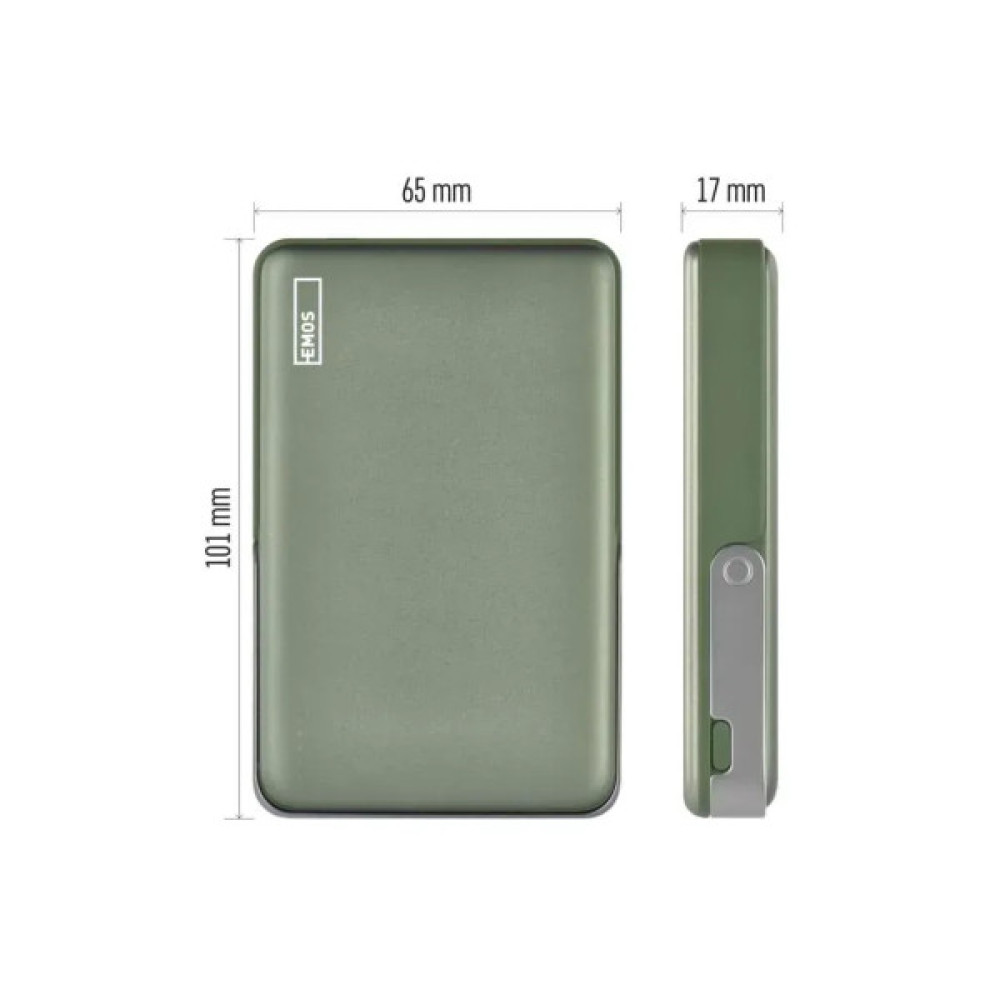 Батарея універсальна EMOS 10000mAh, MagSafe, 20W, green (B0552AG)