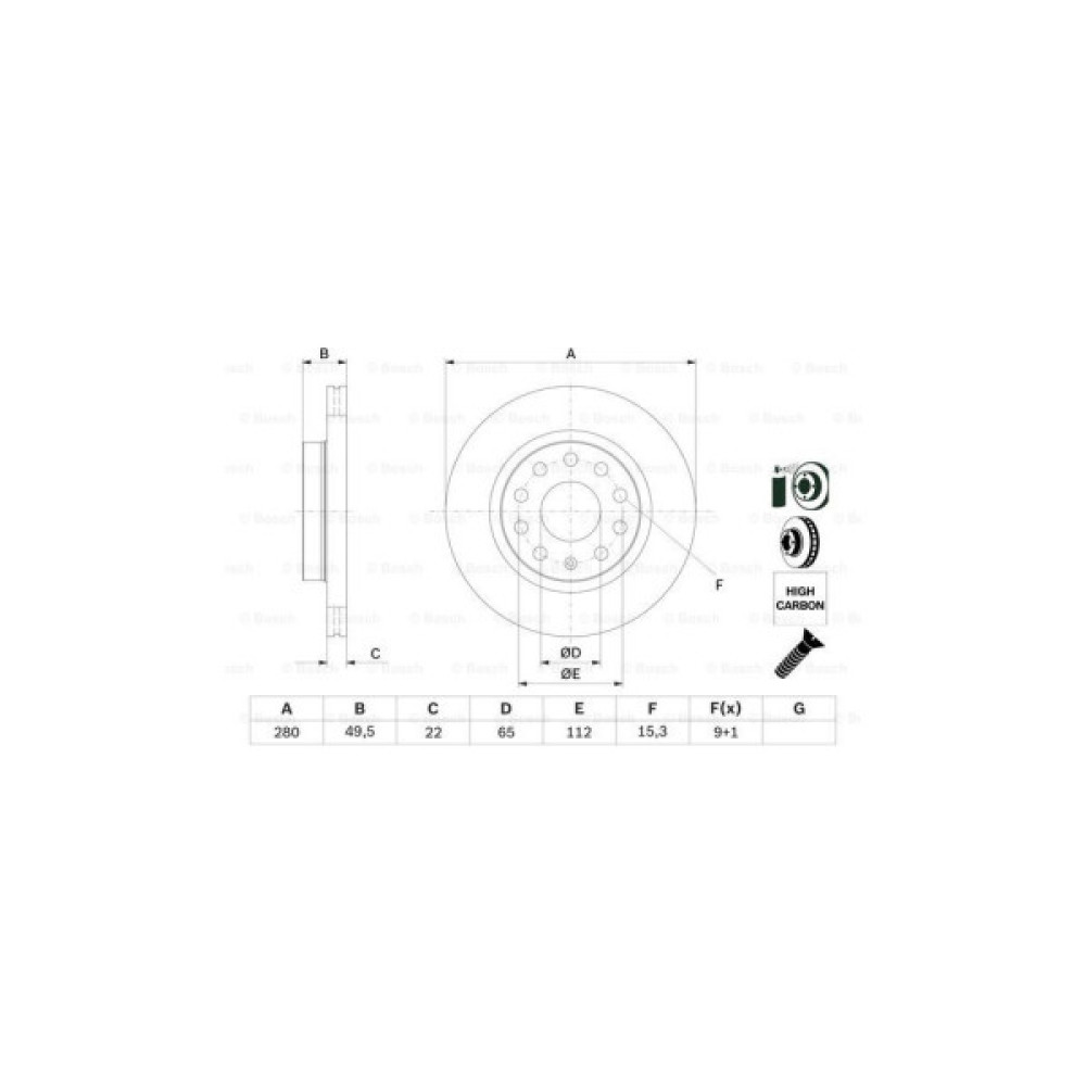 Гальмівний диск Bosch 0 986 479 098