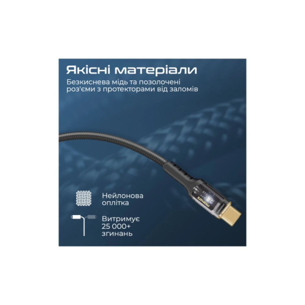 Дата кабель USB-C to USB-C 1.2m Promate (lucidline-cc120.black)