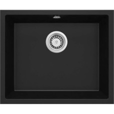 Мийка кухонна Deante Corda, граніт, квадрат, без крила, 550х460х204мм, чаша - 1, врізна, чорний