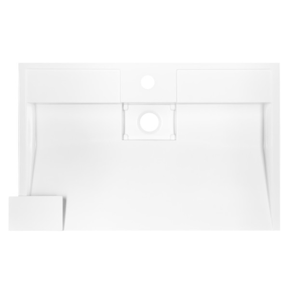 Раковина, умивальник ARDESTO Anna, штучний камінь, прямокут., з отвором для змішувача, без переливу, 700х455х110мм, накладний, білий