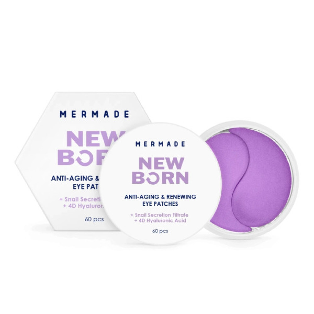 Патчі під очі Mermade Snail Secretion Filtrate & 4D Hyaluronic Acid Омолоджувальні гідрогелеві 60 шт. (4823122901286)