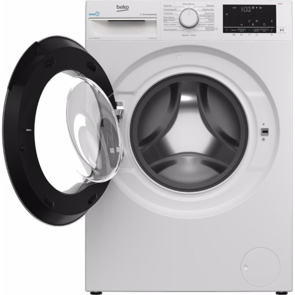 Пральна машина Beko фронтальна, 7кг, 1200, A+++, 49см, дисплей, SMART, пара, інв., білий