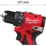 Шурупокрут-дриль акумуляторний Milwaukee M12 BLDDRC-201BRF 12В 2А·год 40Нм 0-1700об/хв ЗП С12 сумка 0.98кг