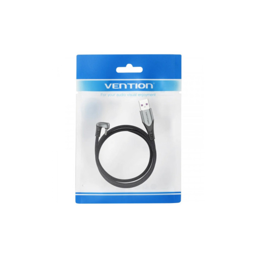 Дата кабель USB 2.0 AM to USB-C 1.5m 66W 180° U-Shaped aluminum alloy Vention (COHHG)
