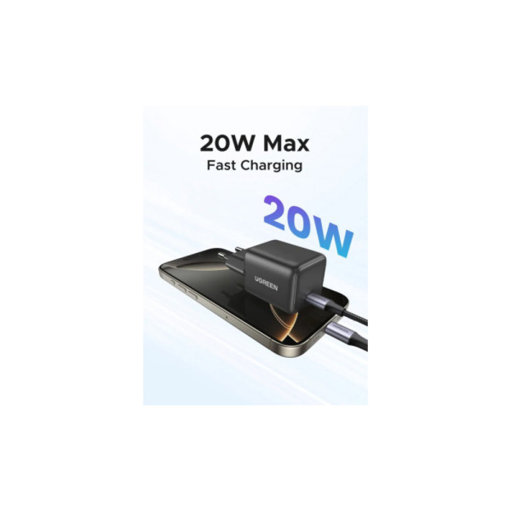 Зарядний пристрій Ugreen USB-C PD20W GaN X512 gray (55528)