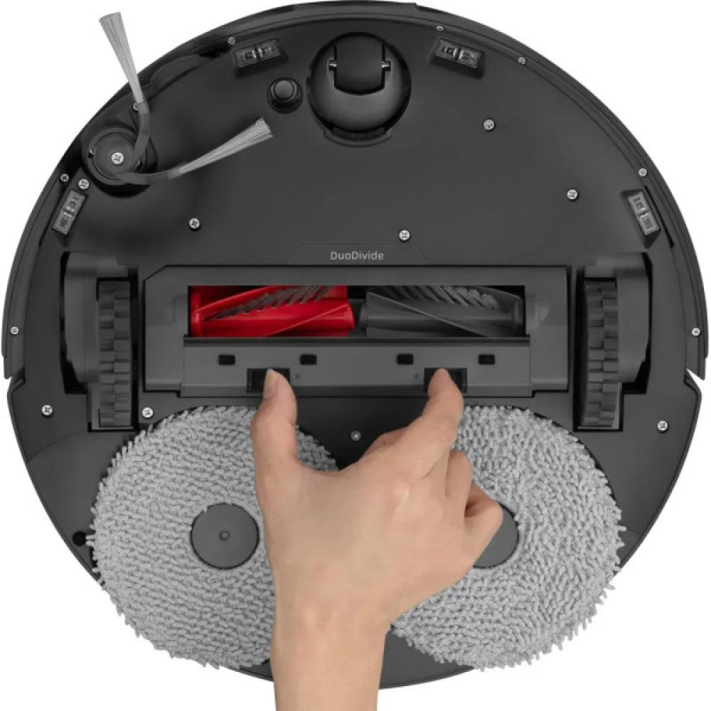 Робот-пилосос Roborock Qrevo Edge 5V1, h=9.8см, вологе прибирання, конт пил -0.32л, автон. робота до 180хв, Wi-Fi, станція самоочищ., чорний