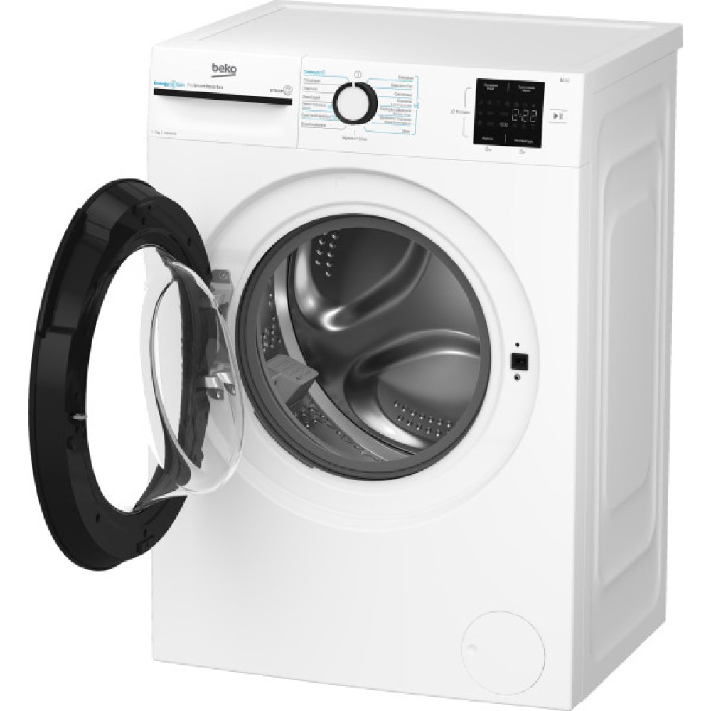 Пральна машина Beko фронтальна, 7кг, 1200, B, 50см, дисплей, інвертор, пара, білий
