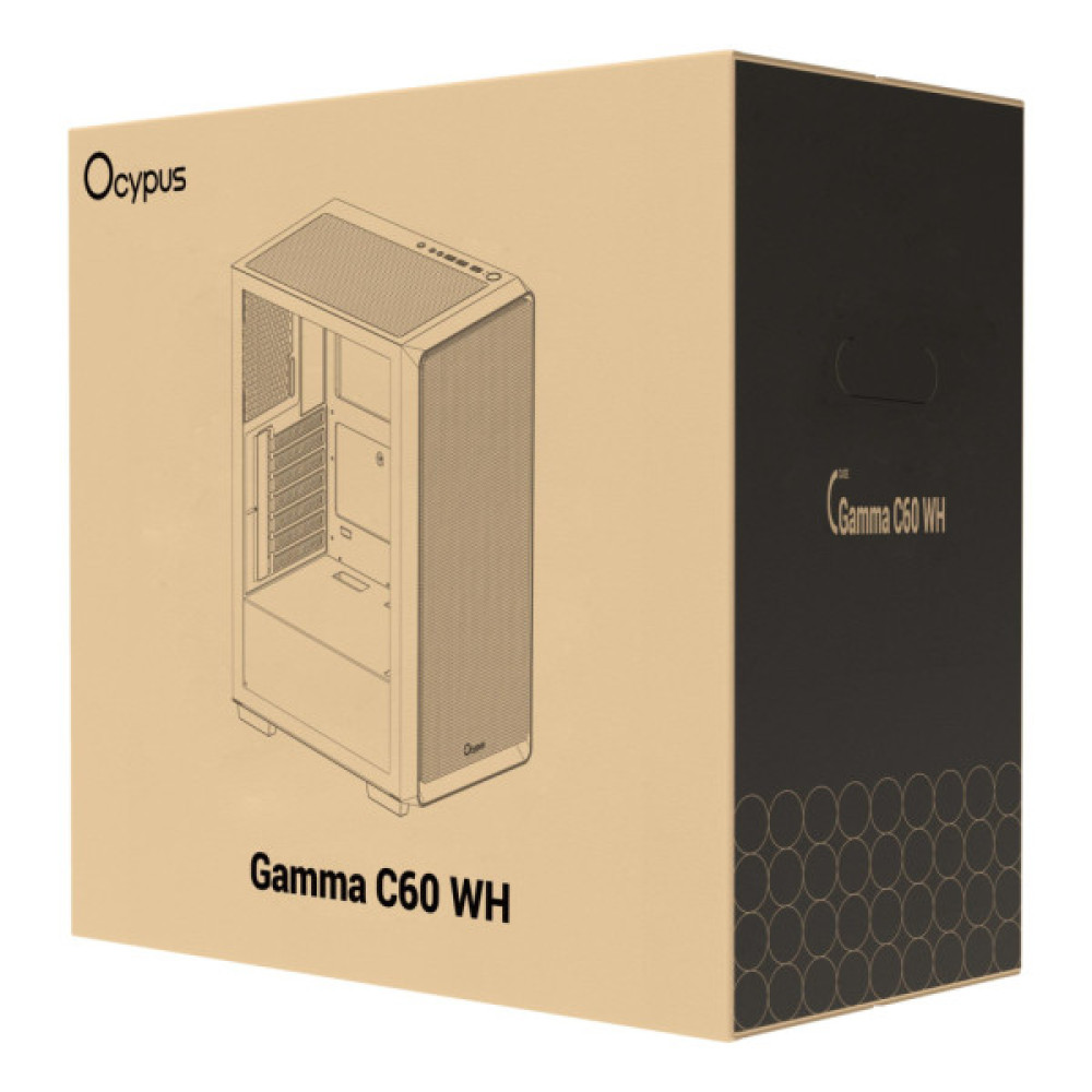 Корпус для ПК OCYPUS GAMMA C60 WH (GAMMA-C60-WHG000XX-GL)