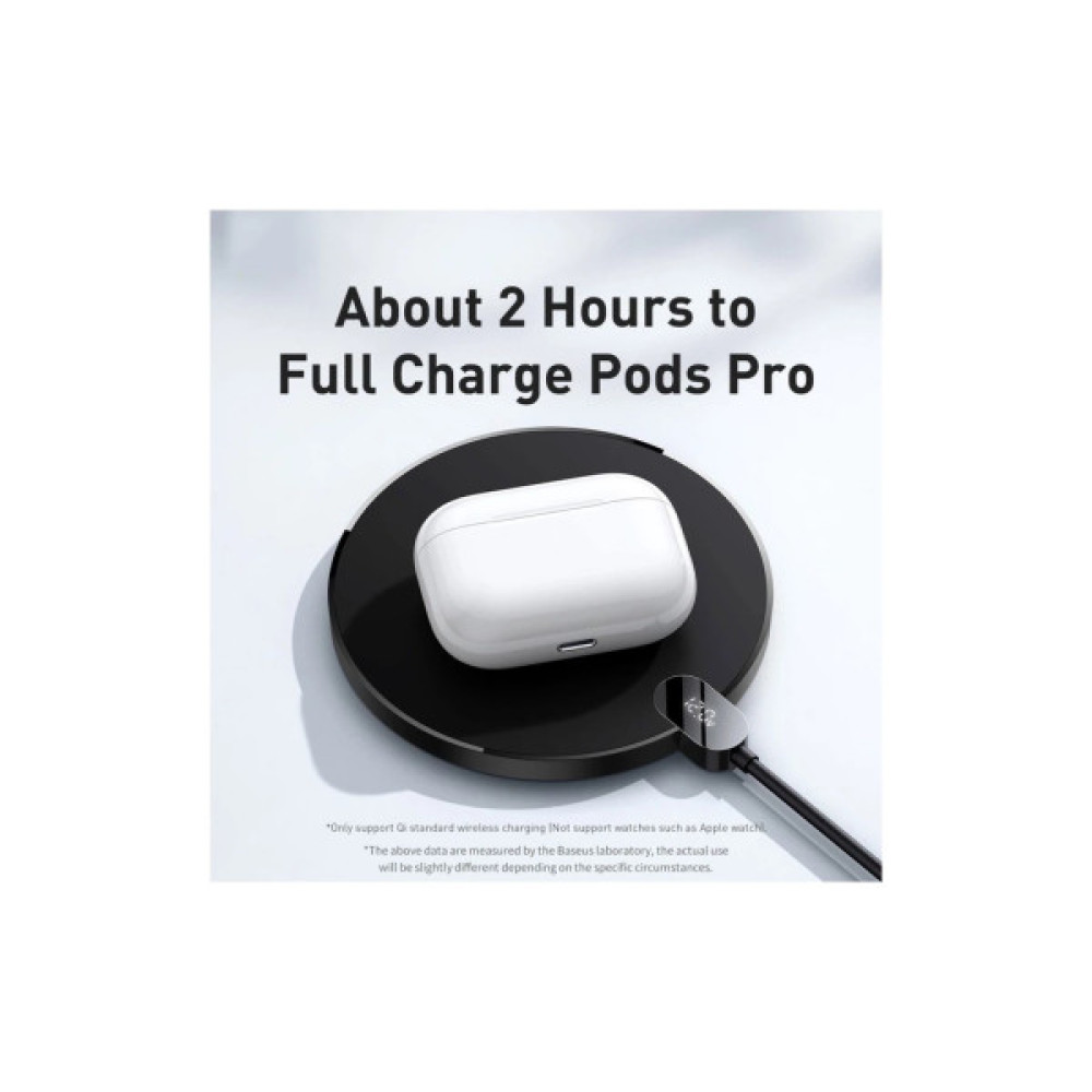 Зарядний пристрій Baseus Wireless Qi 15W + cable USB-C 1.5m (CCED000001)