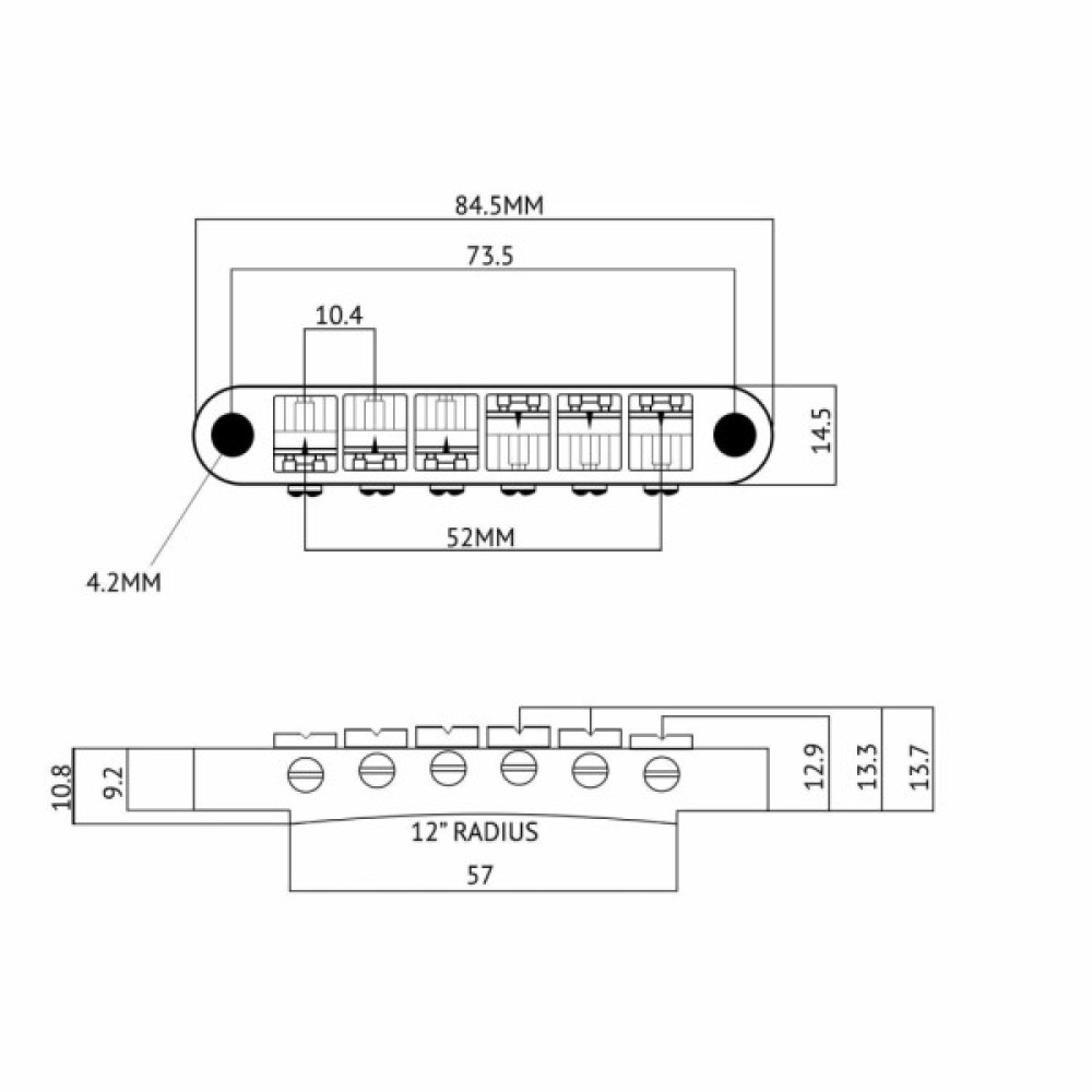 Бридж для гітари Paxphil BM015 Chrome