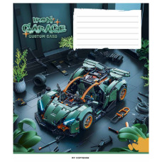 Зошит Школярик Iron garage 12 аркушів клітинка (012-3513K)